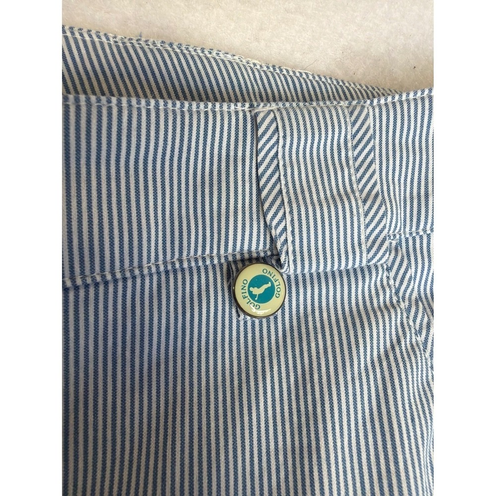 Golfino Bermuda Golf Shorts Women 10 Blue White Pinstripe StretchCotton Portugal - Picture 7 of 11